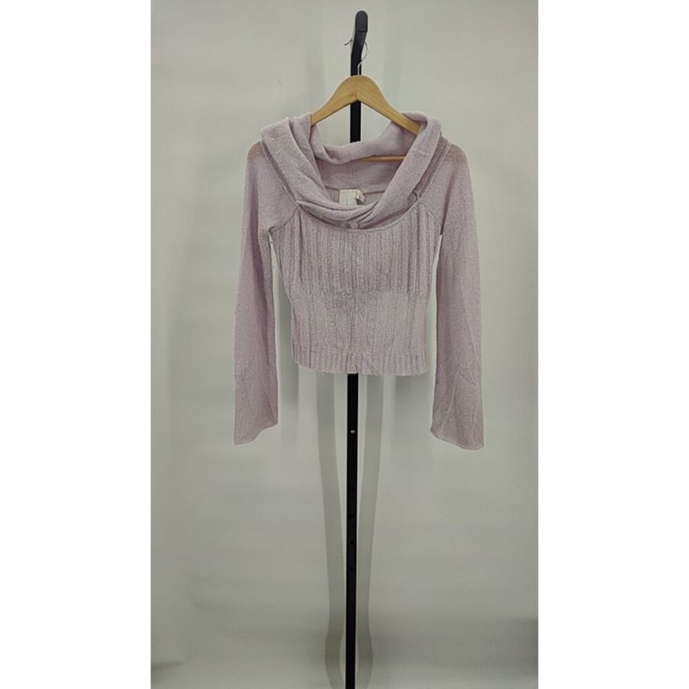 Off-Shoulder Lavender Knit Top - Picture 2 of 3